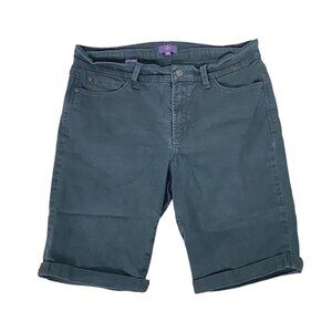 NYDJ Women Bermuda Cuff Legs Shorts Sz 10 Black Casual Outdoors Active Walk 24-3